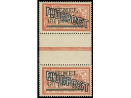 1921, Flugpostmarken 60 pf. auf 40 C. graurot/türkisgrau, senkrechtes Zwischenstegpaar, postfrisch, leicht angefaltet, sonst 
