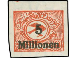 1923, Flugpost 5 Millionen auf 50.000 M., ungezähnt, sauber ungebraucht, tadellos, sign. Oechsner BPP, Fotobefund Gruber BPP 