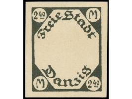 1922, Kleines Staatswappen 2,40 M., ungezähnter Probedruck in schwarz auf ungummiertem Kartonpapier, tadellos, Fotobefund Gru