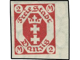 1922, Kleines Staatswappen 2 M. karminrot, ungezähnt und ohne Rosettenunterdruck, postfrisch, tadellos, unsigniert, Kurzbefun