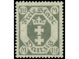 1922, Kleines Staatswappen im Achteck 1,50 M. dunkelgraugrün, doppelter Unterdruck, postfrisch, tadellos, unsigniert, Kurzbef