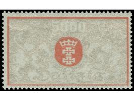 1923, Großes Staatswappen 5000 Mark lebhaftrot/silber, doppelter Rosettenunterdruck, postfrisch, tadellos, unsigniert, Fotobe