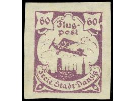 1923, Flugpost 60 Pfg. dunkelviolettpurpur, ungezähnter Probedruck, sauber ungebraucht, tadellos, Fotobefund Tworek BPP (2019
