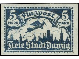1923, Flugpost 5 M. blau, undurchstochener Probedruck, sauber ungebraucht, tadellos, sign. Schüler BPP, Fotobefund Tworek BPP