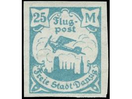 1923, Flugpost 25 M. mittelgraugrünblau, ungezähnt, postfrisch, tadellos, unsigniert, Kurzbefund Gruber BPP (2019)