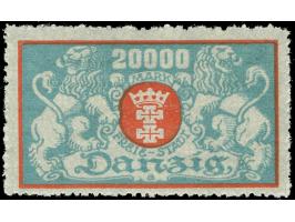 1923, Großes &nbsp;Staatswappen 20000 M. rot/mittelgrünlichblau, Unterdruck vorder- und rückseitig, postfrisch, tadellos, uns