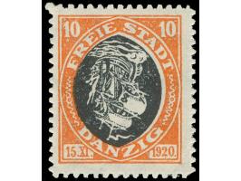 1921, Kogge 10 Pfg. rotorange/schwarzviolett, kopfstehendes Mittelstück, postfrisch, tadellos, sign. Kniep BPP, Kurzbefund Dr