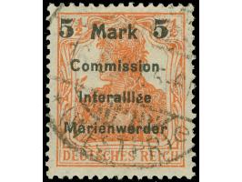 1920, Germania 5 M. auf 7 ½ Pfg. rötlichorange, Aufdruck Type AIIb, gestempelt, tadellos, sign. Mukulski und Klein BPP