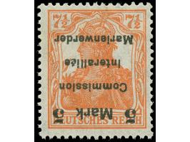 1920, Germania 5 M. auf 7 ½ Pfg. rötlichorange, Aufdruck Type BIa, kopfstehender Aufdruck, postfrisch, tadellos, sign. Klein 