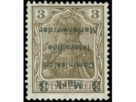 1920, Germania 3 M. auf 3 Pfg. dunkelorangebraun, Aufdruck Type BIb, kopfstehender Aufdruck, postfrisch, tadellos, Bleistiftz