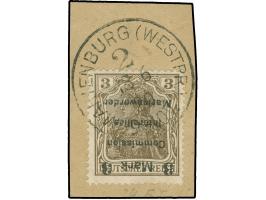 1920, Germania 3 M. auf 3 Pfg. dunkelorangebraun, Aufdruck Type BIa, kopfstehender Aufdruck, sauber gestempelt “MARIENBURG (W