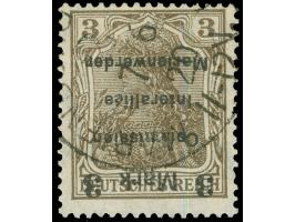 1920, Germania 3 M. auf 3 Pfg. dunkelorangebraun, Aufdruck Type AIam, kopfstehender Aufdruck, sauber gestempelt “MARIENBURG (