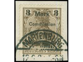 1920, Germania 3 M. auf 3 Pfg. dunkelorangebraun, Aufdruck Type BIai, sauber gestempelt “MARIENBURG" auf Briefstück, tadellos