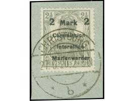 1920, Germania 2 M. auf 2 ½ Pfg. dunkelolivgrau, Aufdruck Type AIbBI, sauber gestempelt “CHRISTBURG 27.6.20” auf Briefstück, 