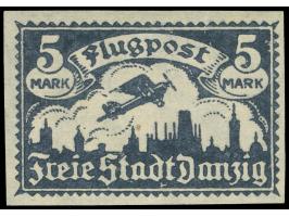 1921, Flugpost 5 M. schwarzultramarin, ungezähnter Probedruck, sauber ungebraucht, tadellos, sign. u. a. Stoye BPP, Kurzbefun