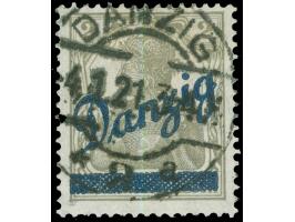 1920, Kleiner Innendienst 2 Pfg. dunkelgelbgrau, sauber gestempelt “DANZIG * 2 a 4.1.21”, zwei kurze Zähne unten, sonst tadel