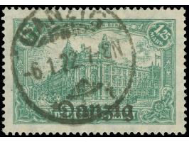 1920, Germania 1,25 M. dunkelbläulichgrün, sauber und zeitgerecht gestempelt “DANZIG 6.1.22”, tadellos, sign. Gruber BPP