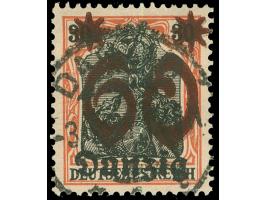 1920, Sternaufdrucke 60 auf 30 Pfg., doppelter Aufdruck, der zweite Aufdruck schwächer, sauber und zeitgerecht gestempelt “DA