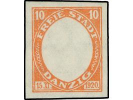 1921, Kogge 10 Pfg., undurchstochener Phasendruck nur des Rahmens in orange, postfrisch, tadellos, sign. Schüler BPP&nbsp;