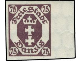 1922, Kleines Staatswappen 75 Pfg., ungezähnt, rechtes Seitenrandstück, postfrisch, tadellos, unsigniert
