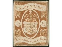 1861, ½ Gr. orangebraun, farbfrisch, allseits vollrandig, ungebraucht ohne Gummi, in einwandfreier Erhaltung, sign. Bühler un