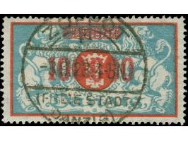 1923, Großes Staatswappen 100000 auf 20000 M., ohne Rosettenunterdruck, sauber und zeitgerecht gestempelt “ZOPPOT -3.9.23”, t
