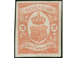 1861, 2 Gr. dunkelzinnober, farbfrisch und allseits breitrandig, ungebraucht ohne Gummi, in einwandfreier Erhaltung, Kurzbefu