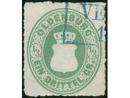 1862, ⅓ Gr. gelblichgrün mit Durchstich 11¾, mit klarem Teilstempel “VECHTA”, in einwandfreier Erhaltung, Kurzbefund Berger B