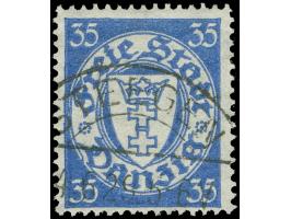 1925, Staatswappen 35 Pfg. ultramarin, Plattenfehler “D von Danzig unten beschädigt, Ovallinie darunter gebrochen und nach au