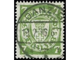 1933, Staatswappen 7 Pfg. dunkelgelblichgrün, sauber gestempelt “DANZIG 19.2.26”, tadellos, sign. Dr. Oechsner BPP