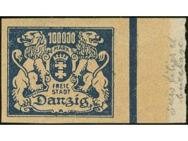 1923, Großes Staatswappen 100000 M., ungezähnter Probedruck ohne Rosettendruck in graublau auf ungummiertem Papier, rückseiti