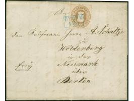 1862, 3 Gr. ockerbraun mit Durchstich 11¾, &nbsp;mit klarem, blauen Rahmenstempel "BERNE 15.1.(66) &nbsp;als tarifgerechte Ei