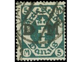 1922, Kleines Staatswappen 5 M., liegendes Wasserzeichen, zeitgerecht gestempelt, tadellos, sign. Oechsner BPP&nbsp;