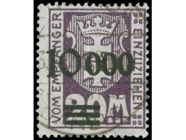 1923, Kleines Wappen 10000 auf 20 M., rußiger Aufdruck, sauber und zeitgerecht gestempelt “KALTHOF 3.10.23”, unten kurzer Zah