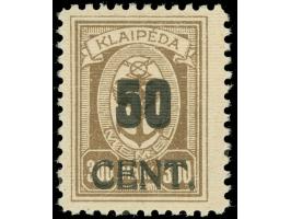 1923, Angliederung des Memellandes an Litauen 50 C. auf 300 M., doppelter, gleichstarker Aufdruck, postfrisch, tadellos, dopp