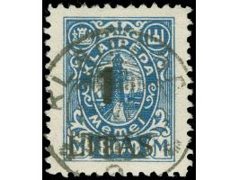 1923, Angliederung des Memellandes an Litauen 1 L. auf 800 M., weiter Abstand zwischen Wertziffer und Litas, sauber gestempel