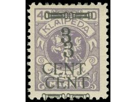 1923, Freimarke 3 C. auf 40 M. lebhaftgrauviolett, doppelter Aufdruck, postfrisch, tadellos, sign. Ing. Becker