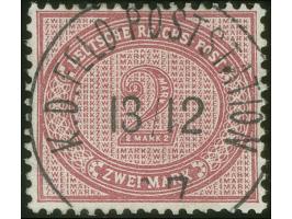 1890/1901, 2 M. dunkelrotkarmin, sauber zentrisch gestempelt “K.D.FELD-POSTSTATION No. 7 13/12”, einwandfrei