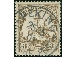Petschili-Ausgaben: 1901, Kiautschou Kaiseryacht 3 Pfg. mit Stempel “PEKING DP 25/5 01”, winziger Eckzahnbug, sonst einwandfr