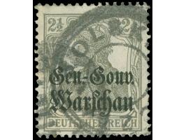 1918, Germania 2 ½ Pfg. grau, mit rundem Handstempel "POLSKA POSZTA", gestempelt, unten kurzer Zahn und ein Zahn fleckig, son
