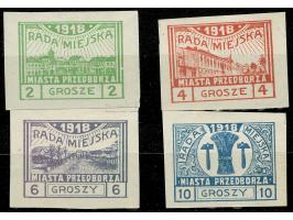 1918, Stadt Przedbórz 2 Gr. - 10 Gr., Type 3, geschnitten, sauber ungebraucht, tadellos, sign. u. a. Jungjohann BPP, Petriuk