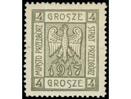 1917, Wappenzeichnung 4 Gr. oliv, Probedruck in Type 5, sauber ungebraucht, tadellos, sign. u. a. Jungjohann BPP