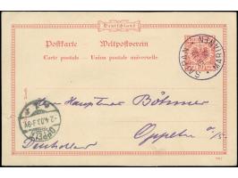 1890, Karte Krone/Adler 10 Pfg., mit sehr klarem EKr. “SAIPAN / MARIANEN 3/12 99” in violett nach Oppeln mit Ankunftsstempel,