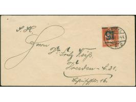 1921, Steindruck-Ergänzungswerte 15 auf 10 pfg. auf 10 C., kopfstehender Aufdruck, mit Stempel “MEMEL ** c 11.9.41” auf als D