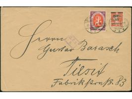 1920, Mitläufer 30 Pfg. Nationalversammlung in Mischfrankatur mit Freimarke 10 pf. auf 10 c. auf weißem Papier, mit Stempel “