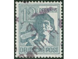 1948, “3/Berlin N 4 e” in rotviolett auf Arbeiter 12 Pfg., seltener Aufdruck, postfrisch, tadellos, sign. Halle Flä. und Buss