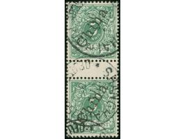 1898, Steilaufdruck 5 Pfg. lebhaftopalgrün, senkrechtes Zwischenstegpaar, sauber gestempelt “SHANGHAI 12/4 01”, tadellos, Kur