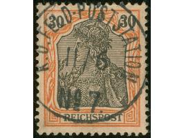 1900/02, Petschili Germania 30 Pfg. rötlichorange/rotschwarz auf mattgelblichorange, sauber gestempelt “K.D. FELD-POSTSTATION
