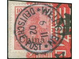 1901, Germania Reichspost 10 Pfg. rötlichkarmin, Plattenfehler “O in Reichspost verstümmelt”, sauber gestempelt “WEIHSIEN 6/1