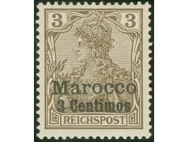 1903, Unverausgabte 3 C. auf 3 Pfg. dunkelockerbraun, postfrisch, tadellos, unsigniert